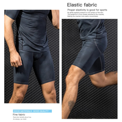 Men Gym Running Shorts Summer Sports Workout Short Pants Leggings Fitness Skinny Training Gym Base Layer Tights