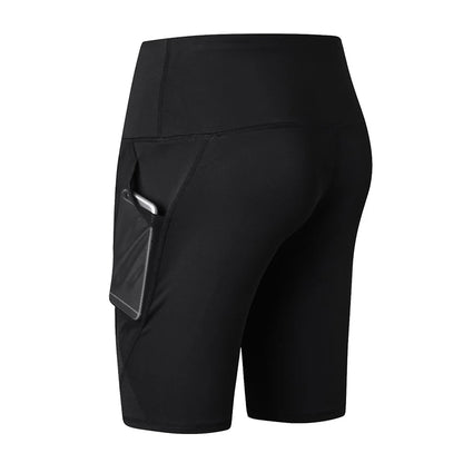 Gym Shorts Women High Waist Compression Quick Dry Yoga Shorts Fitness Running Push Up Shorts Pockets Design