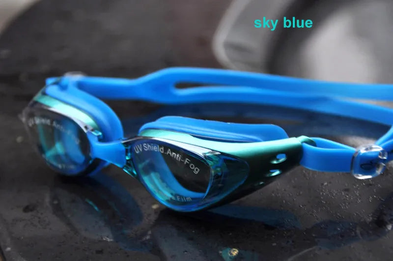 colorful Unisex coating mirrored swimming goggles adult water sportswear anti-fog anti-UV Waterproof swimming Glasses
