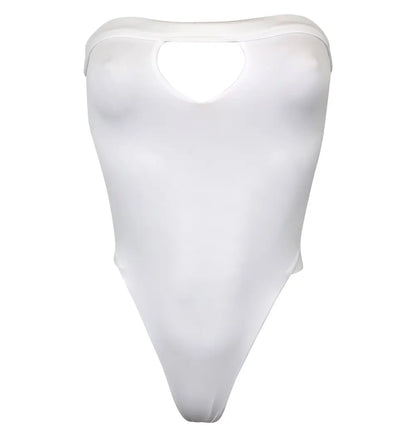 One Piece Swimsuit  Arrival Strapless High Leg Backless Swimwear Women Solid Bodysuit Monokini Swim Suit