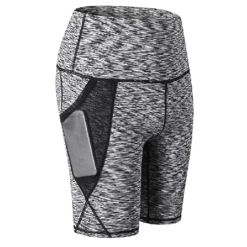Gym Shorts Women High Waist Compression Quick Dry Yoga Shorts Fitness Running Push Up Shorts Pockets Design