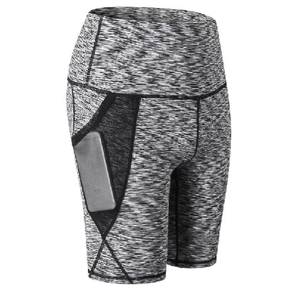Gym Shorts Women High Waist Compression Quick Dry Yoga Shorts Fitness Running Push Up Shorts Pockets Design