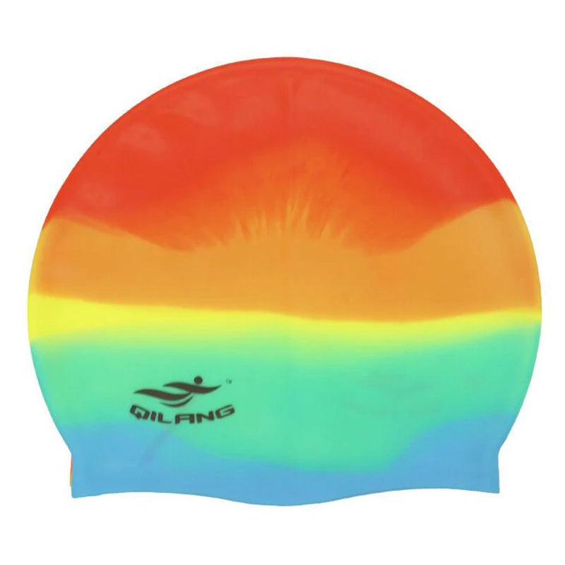 Waterproof Silicone Swim Caps Women Men High Elastic Flexible Protect Ears Hair Swimming Pool Hat for Adults Children Girls Boys