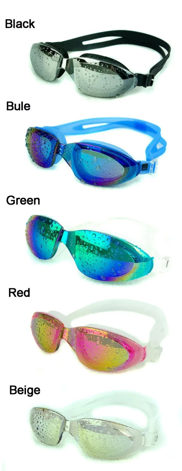 colorful Unisex coating mirrored swimming goggles adult water sportswear anti-fog anti-UV Waterproof swimming Glasses