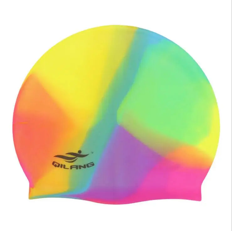 Waterproof Silicone Swim Caps Women Men High Elastic Flexible Protect Ears Hair Swimming Pool Hat for Adults Children Girls Boys