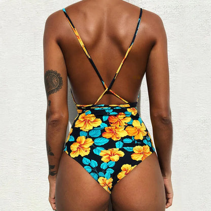 9 Color Options Print One Piece Swimwear Women Beach Monokini Swimsuit Trikini