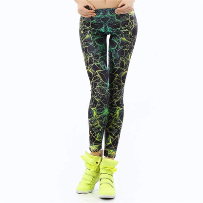 NADANBAO Fashion Women leggings 3D Printed color Leggings Ray fluorescence leggings pant legging for Woman