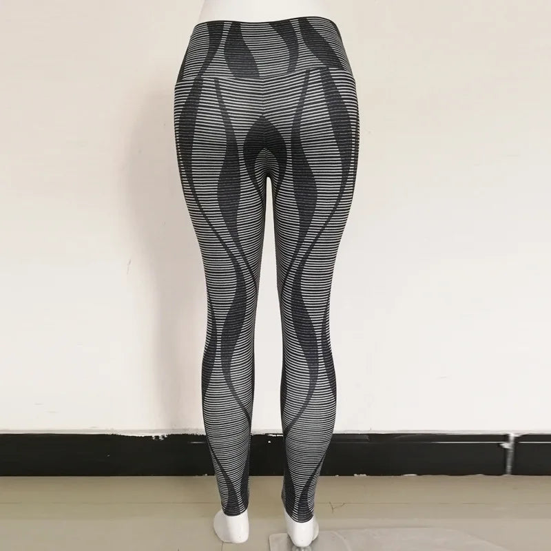 Women Yoga Sports Pants Push Up Pencil Pants Workout Water Droplets Leggings Fitness Print Gym Leggings Elastic Slim Pants Tight