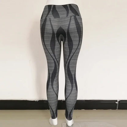 Women Yoga Sports Pants Push Up Pencil Pants Workout Water Droplets Leggings Fitness Print Gym Leggings Elastic Slim Pants Tight