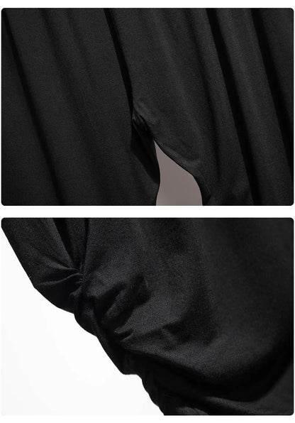 165Kg Plus Size Women's Summer Loose High-Waist Bottoming Cropped Trousers 5XL 6XL 7XL 8XL 9XL Thin Slimming Leggings Black