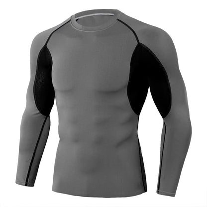Men's T-shirt Men Running Sport T Shirt Men Compression Fitness Tops Tee Quick DryTight Training Gym Sport Running Shirts Jersey