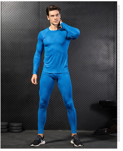 Men Running Shirt Compression Quick Dry Breathable Gym Shirt Elastic Sweat Sport Shirt Fitness Men Clothing Rashguard Male Tops