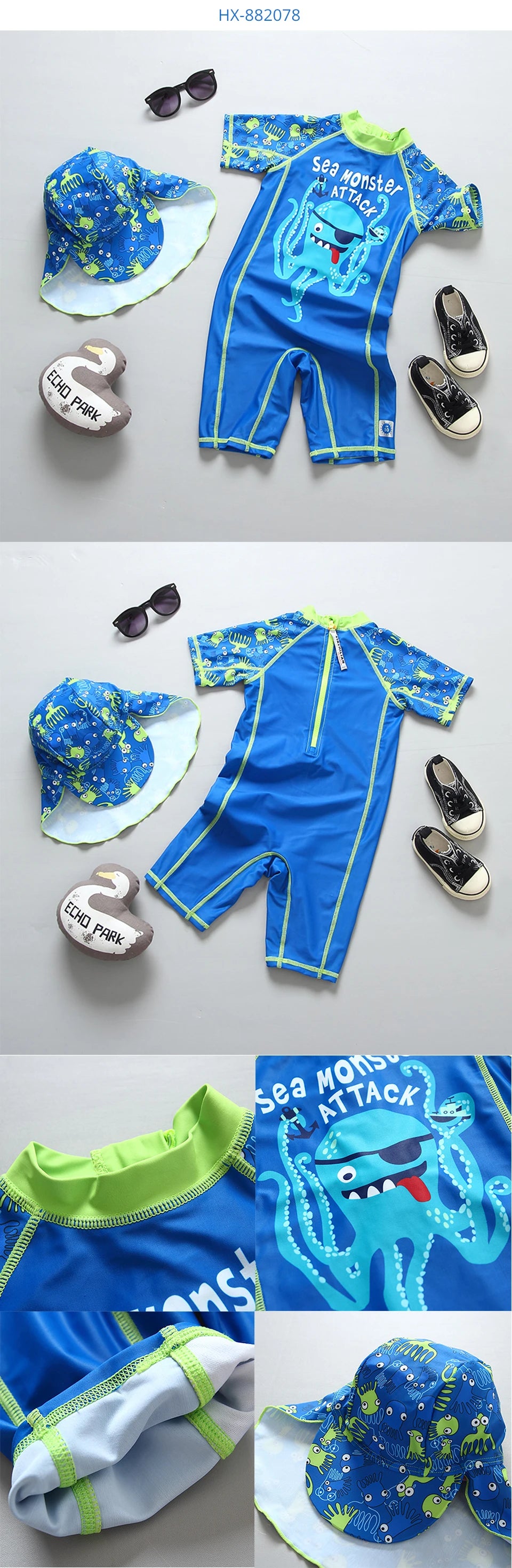 Boys Swimwear and Swimming Trunks Baby Bathing Suit UPF50 UV Protection Boy's Swimsuit Cartoon Children's Rashguard Beach Wear