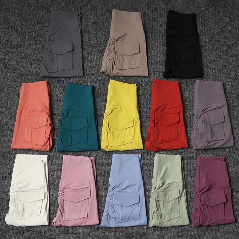 Nylon Leggings Women's Pants Sport Yoga Pants Tight High Waist Elastic Women's Panties Pocket legging