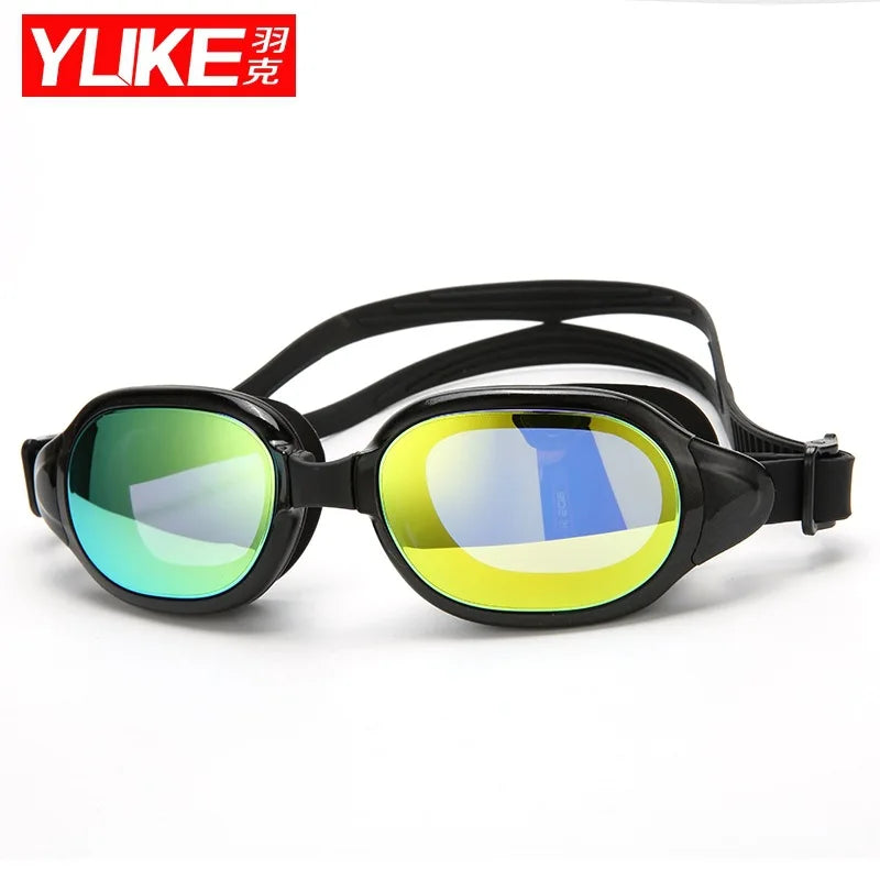 YUKE Electroplating UV Waterproof Anti fog Swimwear Eyewear Swim Diving Water Glasses Gafas Adjustable Swimming Goggles Adult