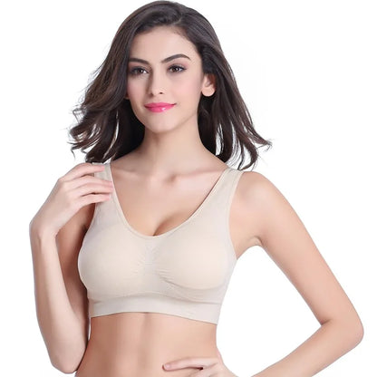 Women Sport Yoga Bra Running Vest Gym Workout Underwear Padded Crop Tops Female Sportswear Brassiere Push Up Fitness Bras