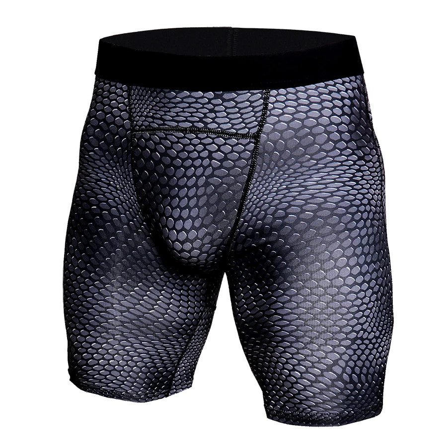 Mens Bodybuilding Fitness Tights Quick Dry Sportswear Gym Leggings MMA Workout Training Running Sports Pants Compression Shorts