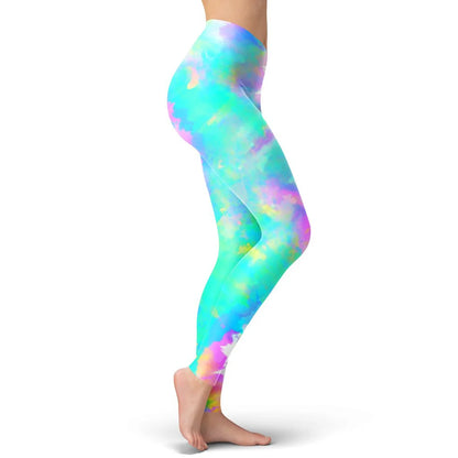 Tie dye psychedelic Style Fashion Women Leggings 3D Printed Rainbow Paint Leggings Elastic Female Skinny Leggings