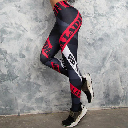 Heart Shape Digital Printing Nine Points Sport Trousers Fashion Women's Yoga High Waist Tight Hips Casual Leggings
