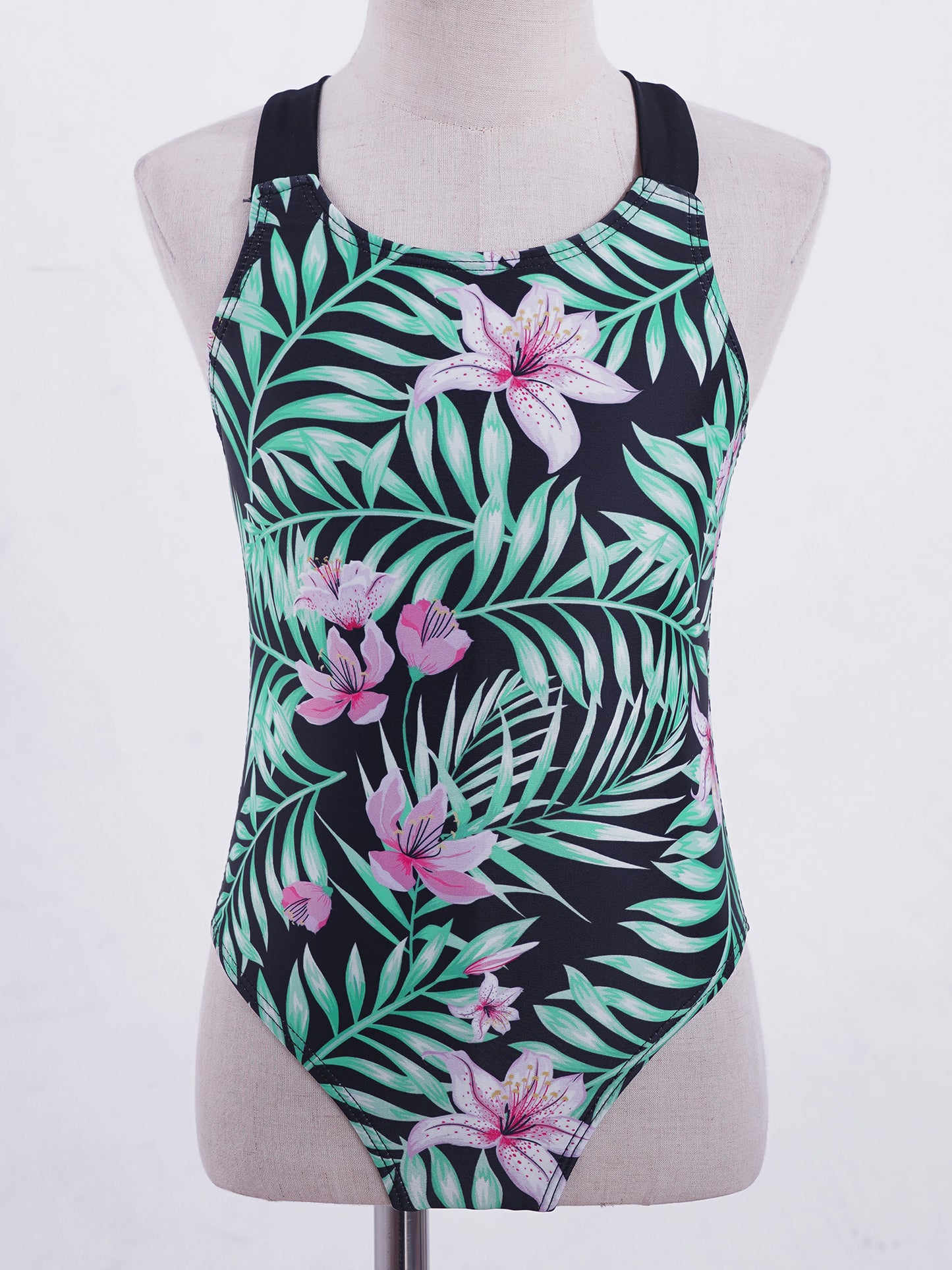 Little Girls Mermaid Fish Scales Swimsuit Sleeveless Cartoon Print One-piece Swimwear Summer Beachwear Bathing Suit