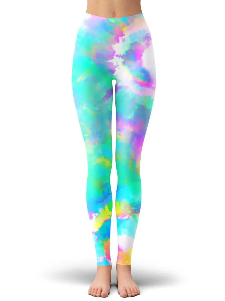 Tie dye psychedelic Style Fashion Women Leggings 3D Printed Rainbow Paint Leggings Elastic Female Skinny Leggings