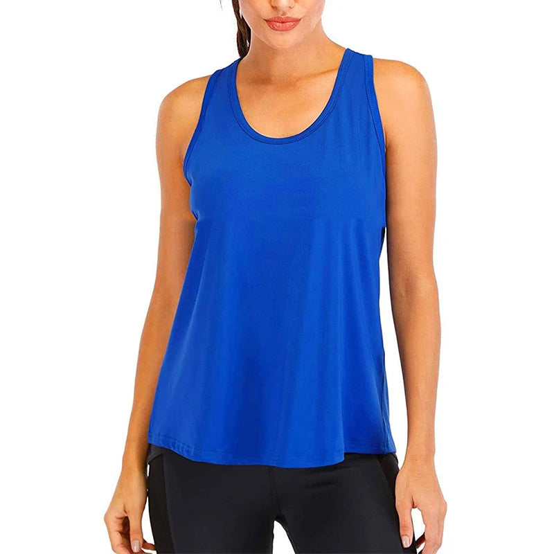 Yoga Shirt Female Style T-Shirt Loose Fitness Tops Vest Women Sleeveless Sport Tee Quick-Drying Gym Running Workout Blouse