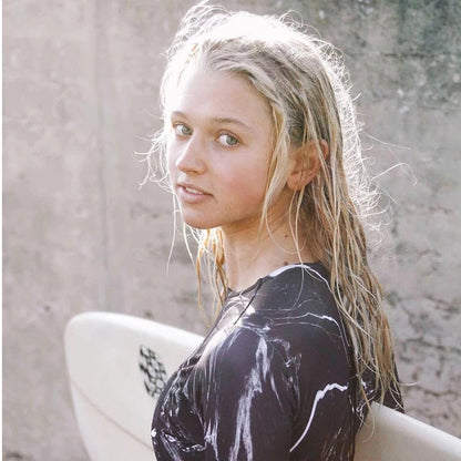 Women's Swimsuit Long Sleeve Swimsuit Floral Swimwear One Piece Sun Protection Zipper Surf Swiming Lady Female Beach Suit