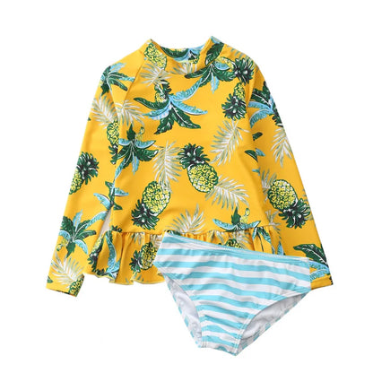 Baby Swimwear and Surfwear Long Sleeve Bathing Suit Toddler Girls Unicorn Mermaid Swimsuit Kids Swimming Suits for Children