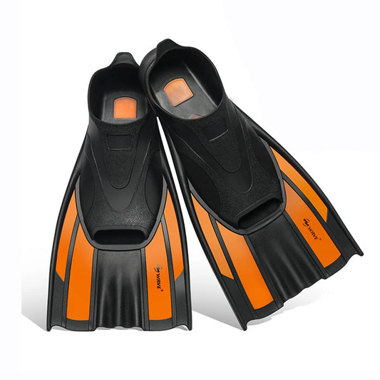 Professional Swimming Training Short Fins for Men and Women, Adult Fins Cover Feet, Breaststroke Free Snorkeling