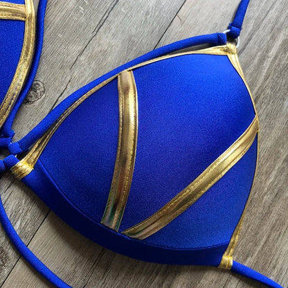 Gold Stamping Women Bikini Set Padded Women Swimsuit Push Up Bikini Swimwear Summer Beachwear Brazil Bathing Suit