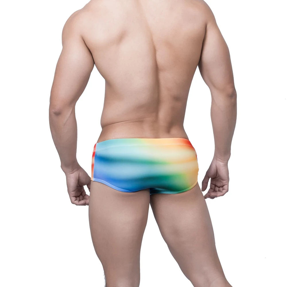 Summer Men's Swimming Trunks Low Waist Beach Board Surfing Swimwear Gradient Fashion Male Sport Quick Dry Bathing Swimsuits