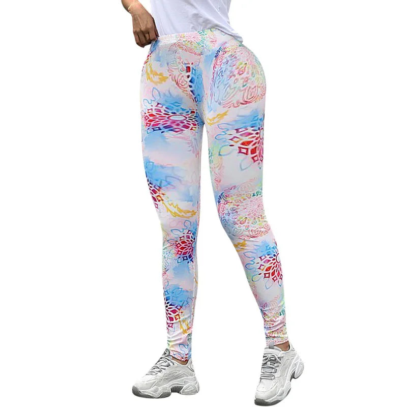 High Waist Yoga Pants Women Body Building Sports Leggings Female Hip Push Up Fitness Pants Ankle-length Printing Leggins