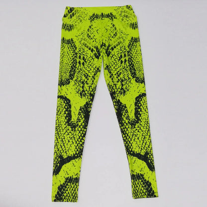 Women Red Serpentine Fitness Leggings Jogging Outdoor Running Sportswear High Waist Pants Casual  Workout Trousers Bottom