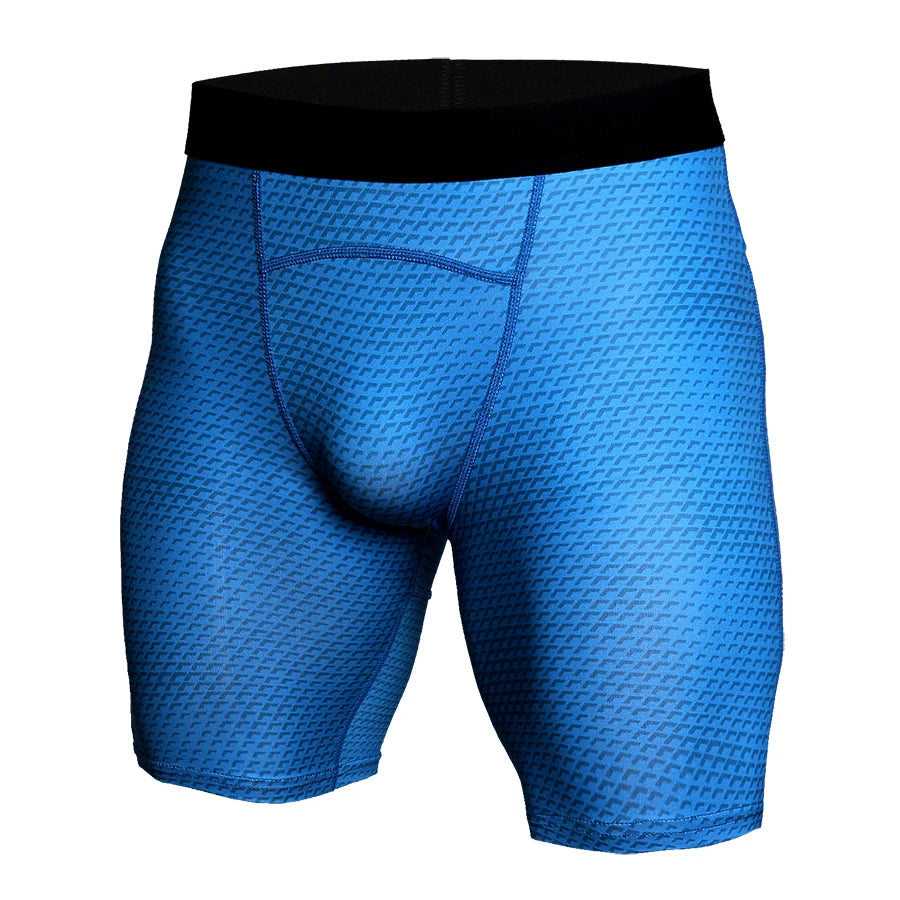 Mens Bodybuilding Fitness Tights Quick Dry Sportswear Gym Leggings MMA Workout Training Running Sports Pants Compression Shorts