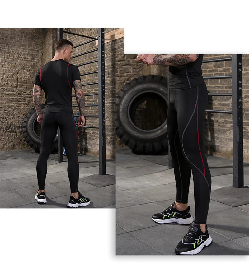 Men's Tights Compression Sport Pants Men Running Gym Leggings Training and Joggings Leggings  Soccer Tights Sports Pants for Men