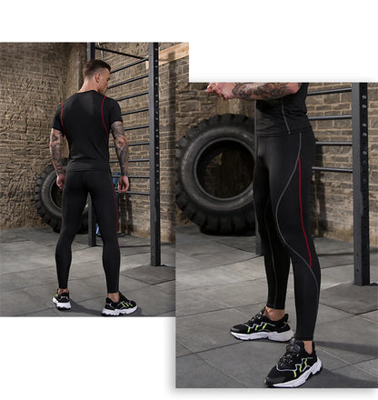 Men's Tights Compression Sport Pants Men Running Gym Leggings Training and Joggings Leggings  Soccer Tights Sports Pants for Men
