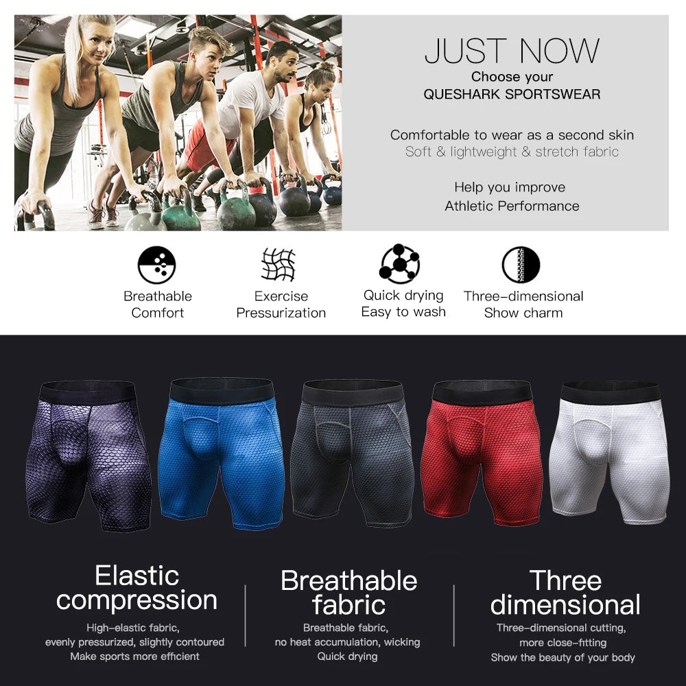 Men Gym Running Shorts Summer Sports Workout Short Pants Leggings Fitness Skinny Training Gym Base Layer Tights