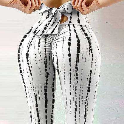 Butterfly Print Leggings Cute Bow High Waist Fitness Pants Hip Lift Workout Leggins Leopard Push Up Leggin