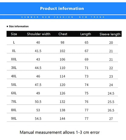 Men's Quick-Drying T-shirt, Extra Large Half-Sleeve TShirt , Loose Fitness Casual T shirt, XL-9XL, 90-150kg