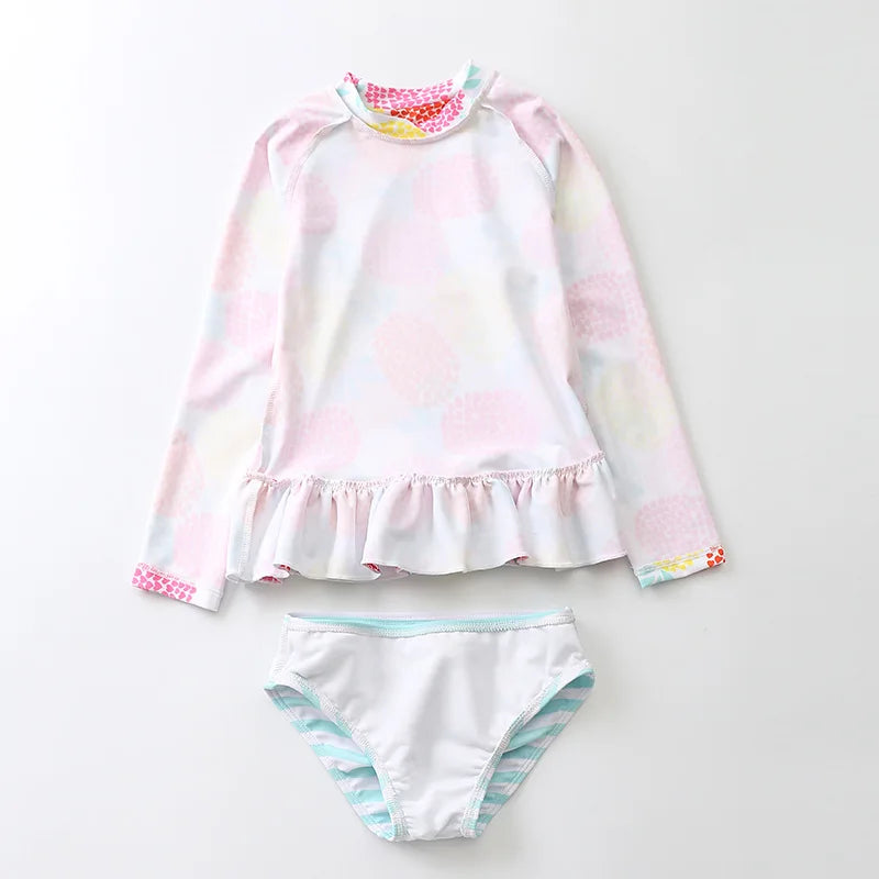 Swimsuit for Girls Unicorn Rash Guards Two Pieces Long Sleeve Children Swimwear Beach Wear Kids Toddler Baby Girl Bathing Suit