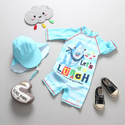 Kids Bathing Suits UV Protection Swimsuit Baby Boy Long Sleeve Swimwear for Children Swimming Suit Child Beach Pool Clothes