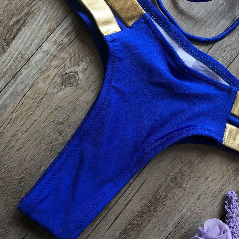 Gold Stamping Women Bikini Set Padded Women Swimsuit Push Up Bikini Swimwear Summer Beachwear Brazil Bathing Suit