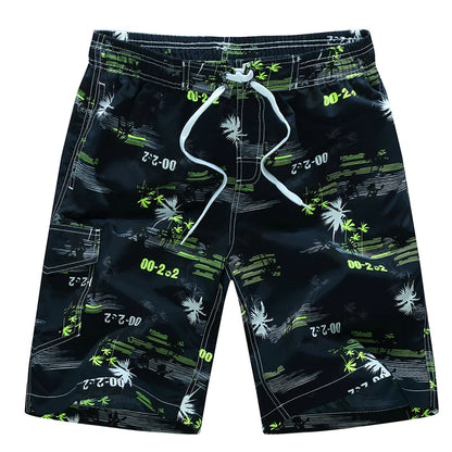 Summer Men Quick-drying Beachwear Plus Size Swimsuit Shorts Male Fashion Casual Loose Hawaii Printing Surf Board Shorts