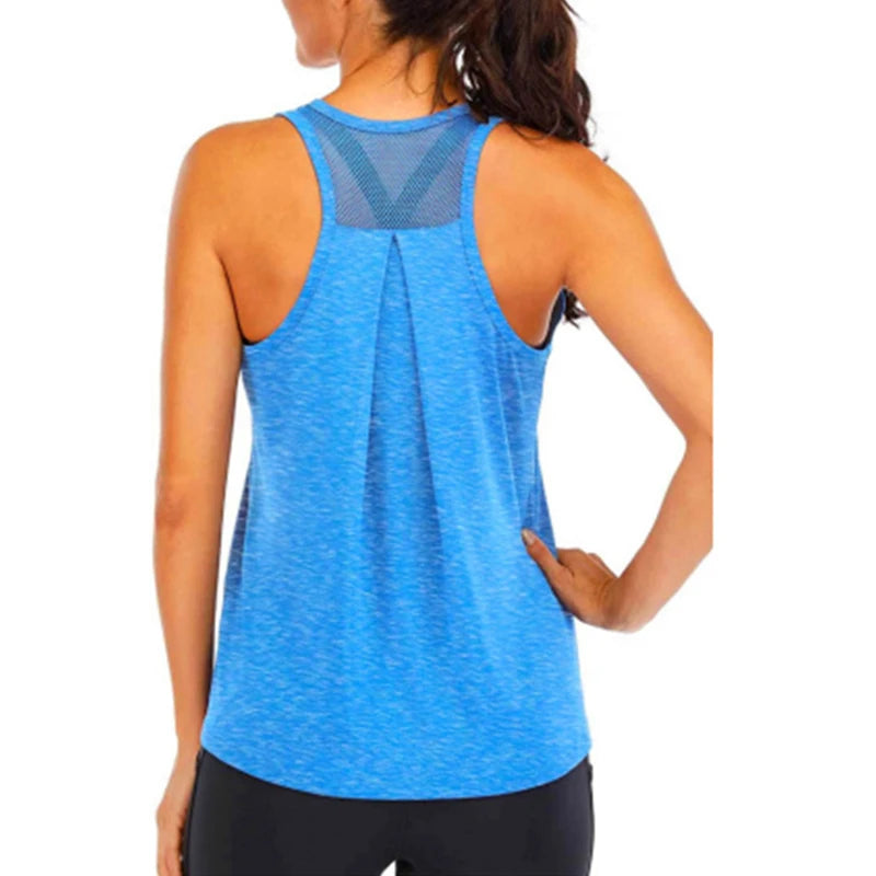 Yoga Shirt Female Style T-Shirt Loose Fitness Tops Vest Women Sleeveless Sport Tee Quick-Drying Gym Running Workout Blouse