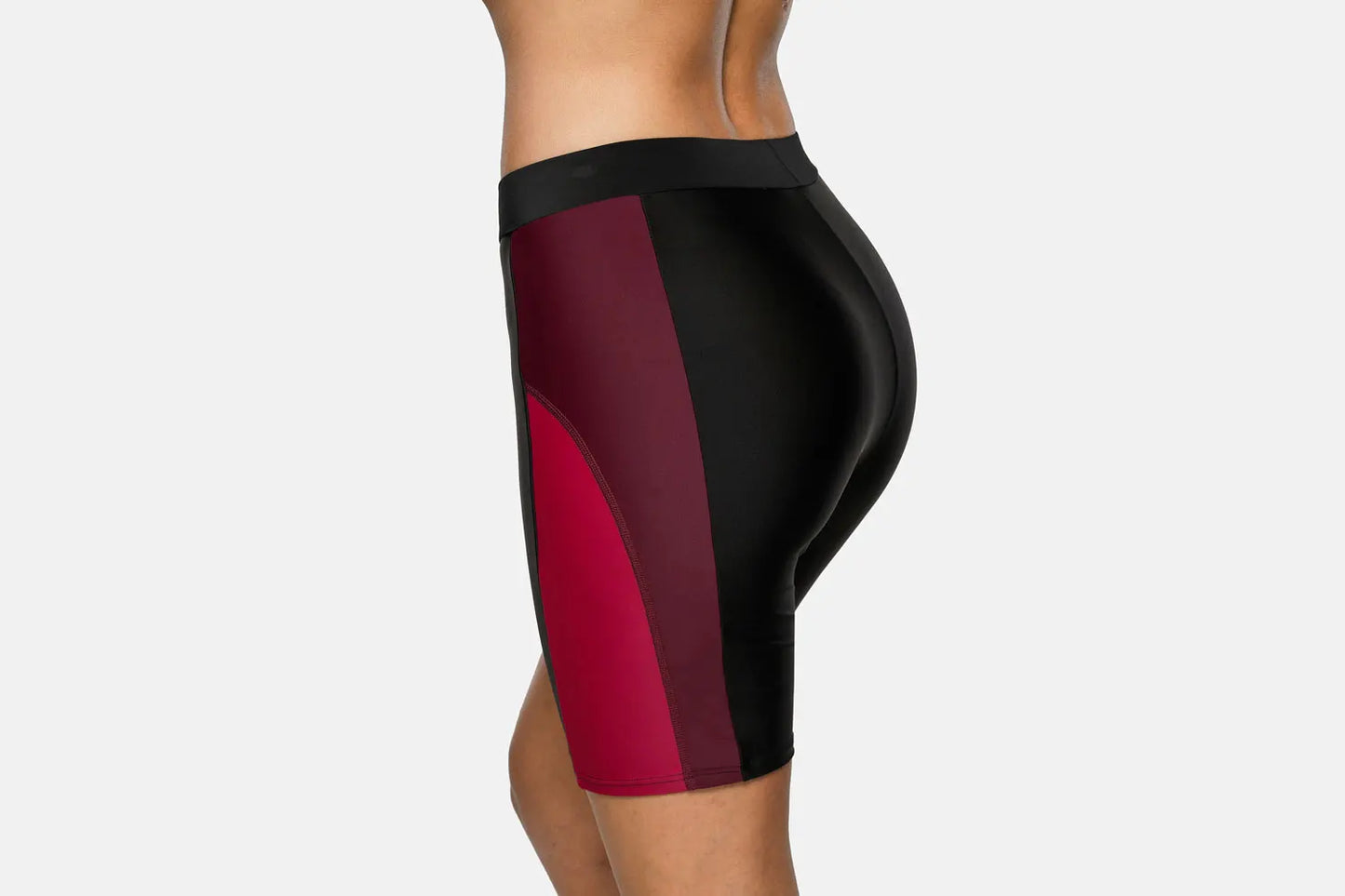Attraco Women Sports Swimming Trunks Ladies Bikini Bottom Boy Shorts Swimwear Briefs Slim Patchwork Skinny Swim Shorts