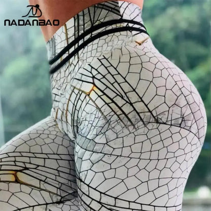 NADANBAO Sporting Leggings Women Green Wings Print Pants Multi Designs