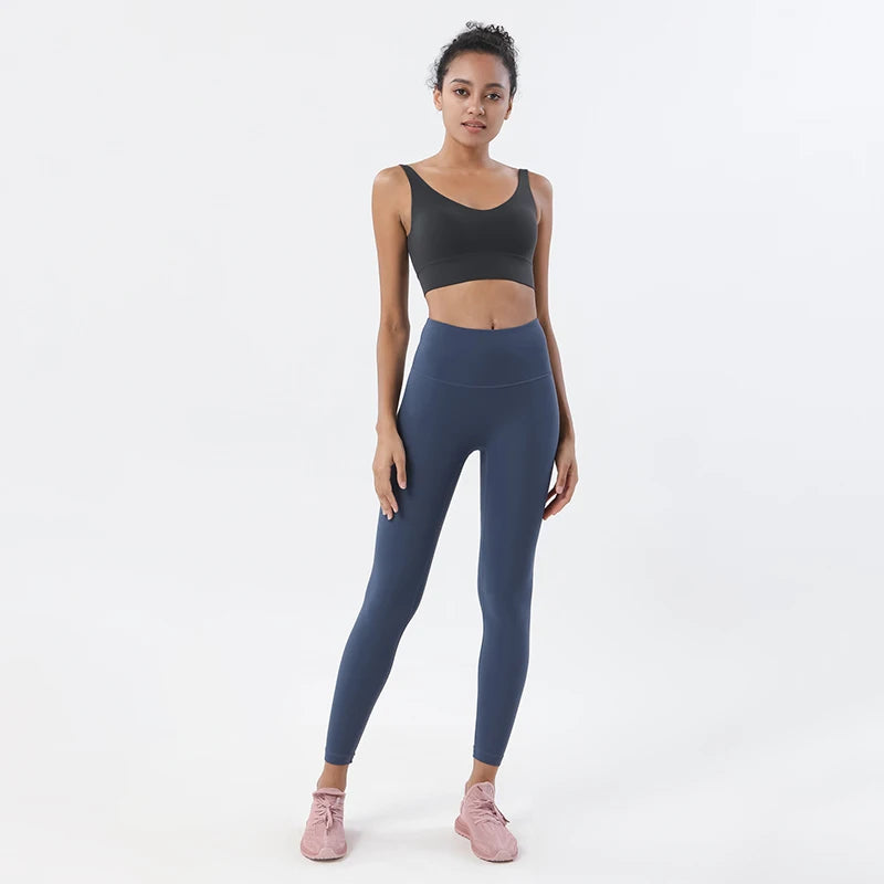 Nylon Tracksuits Women's Yoga Set Sports Suit Gym Fitness Bra Leggings Women Lounge Wear Crop Tops 18 Colors