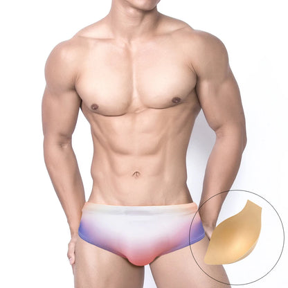 Summer Men's Swimming Trunks Low Waist Beach Board Surfing Swimwear Gradient Fashion Male Sport Quick Dry Bathing Swimsuits