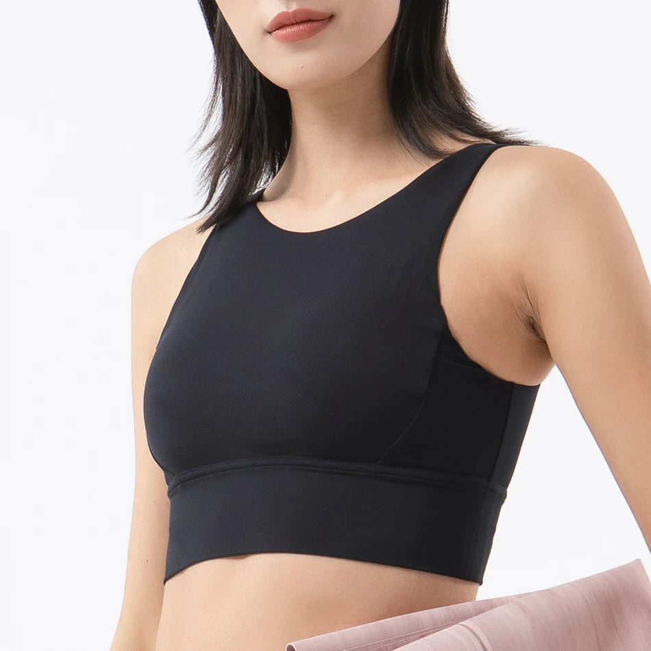 SOISOU Women's High-Neck Keyhole-Back Sports Bra