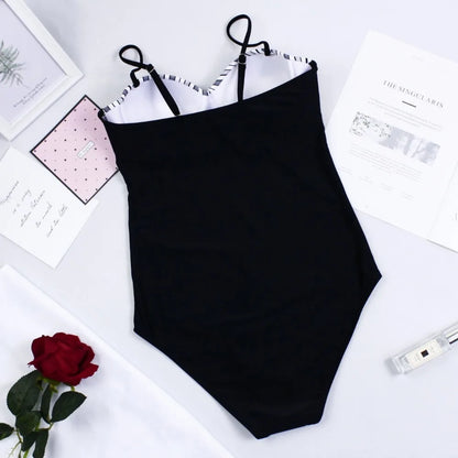 One Piece Swimsuit Closed Large Size Print Swimwear Women Flower Push Up Swimsuits Body Female Beach Bathing Suit XXL